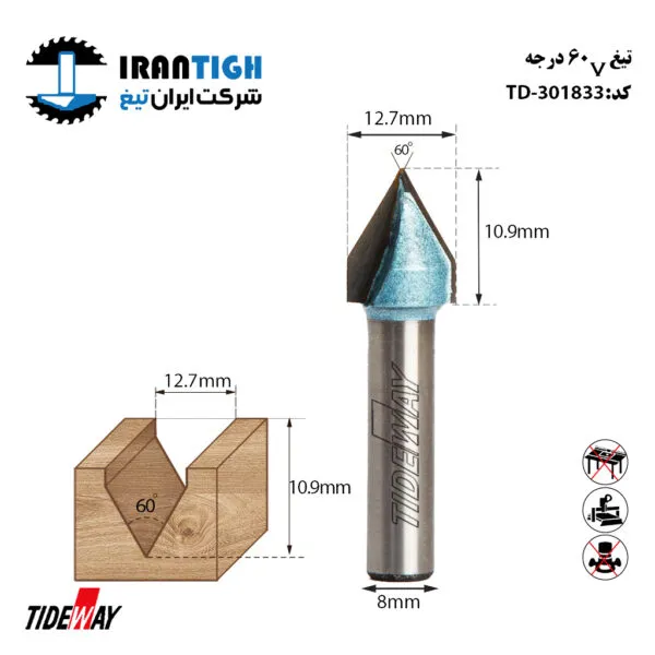تیغ V شکل 60 درجه