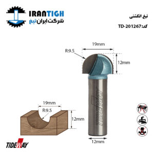 تیغ شیارزن انگشتی شفت 12 عرض 19