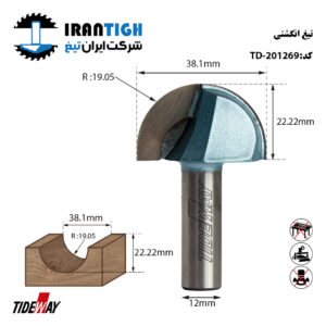 تیغ شیارزن انگشتی شفت 12 عرض 38/1